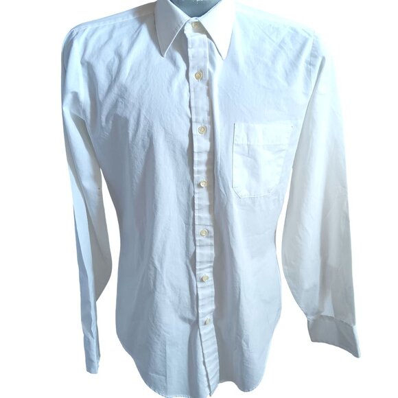 Vintage Men's Dress Shirt Medium White 1980's JCPenney The Mens Shop All Cotton - Picture 2 of 5